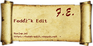 Fedák Edit névjegykártya